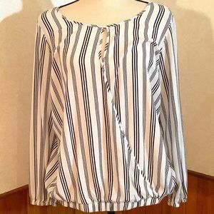 TORRID Faux Wrap Striped Blouse size 1